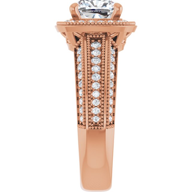 Cushion Engagement Ring Mounting