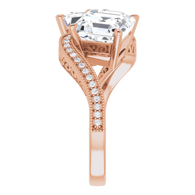 Asscher Engagement Ring Mounting