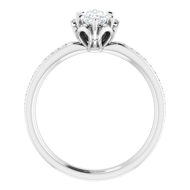 Marquise Floral-Inspired Engagement Ring Mounting