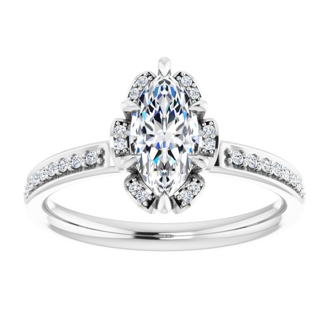 Marquise Floral-Inspired Engagement Ring Mounting