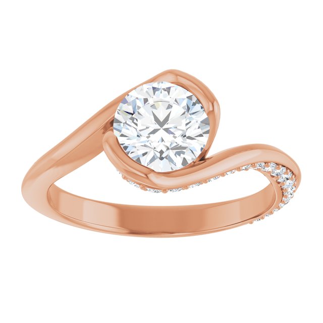 Round Half Bezel Engagement Ring Mounting