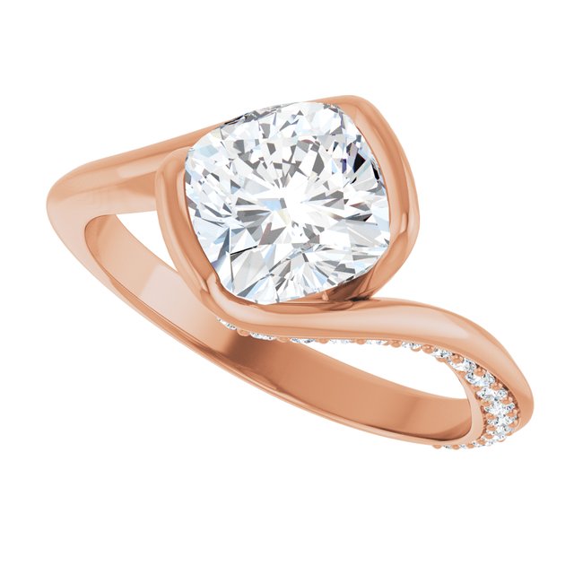 Cushion Half Bezel Engagement Ring Mounting