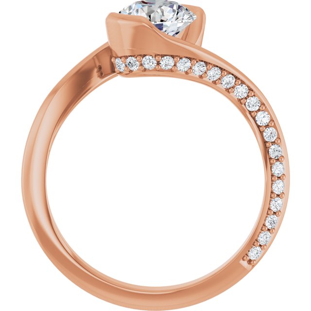 Round Half Bezel Engagement Ring Mounting