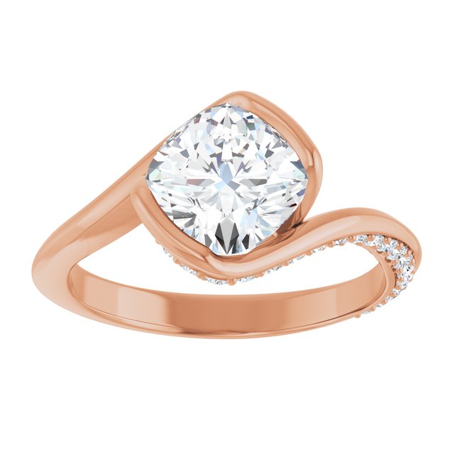 Cushion Half Bezel Engagement Ring Mounting
