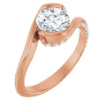 Round Half Bezel Engagement Ring Mounting