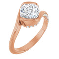 Cushion Half Bezel Engagement Ring Mounting