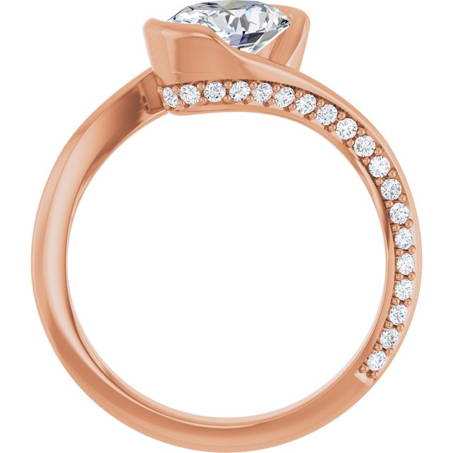 Oval Half Bezel Engagement Ring Mounting
