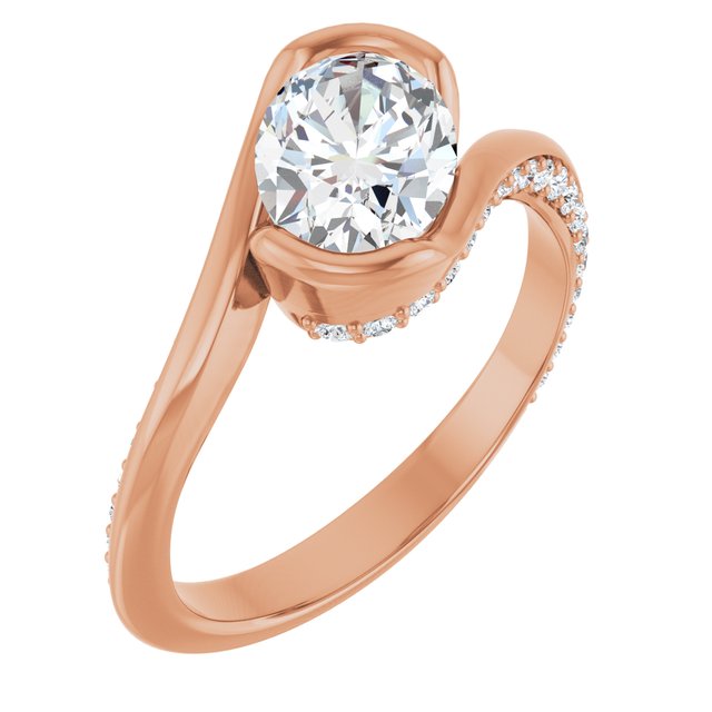 Oval Half Bezel Engagement Ring Mounting