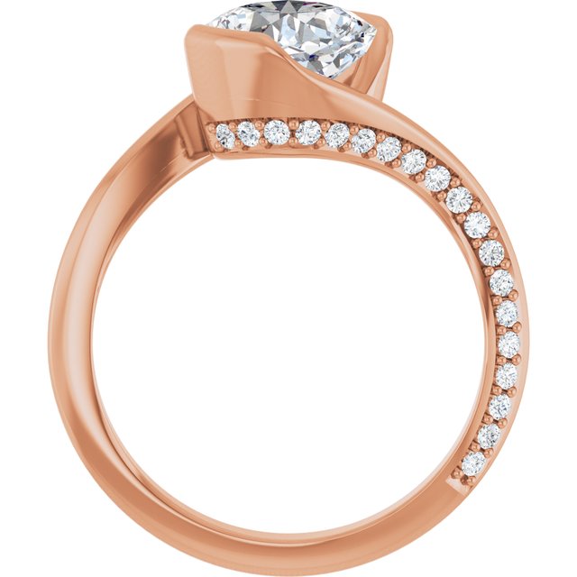 Cushion Half Bezel Engagement Ring Mounting