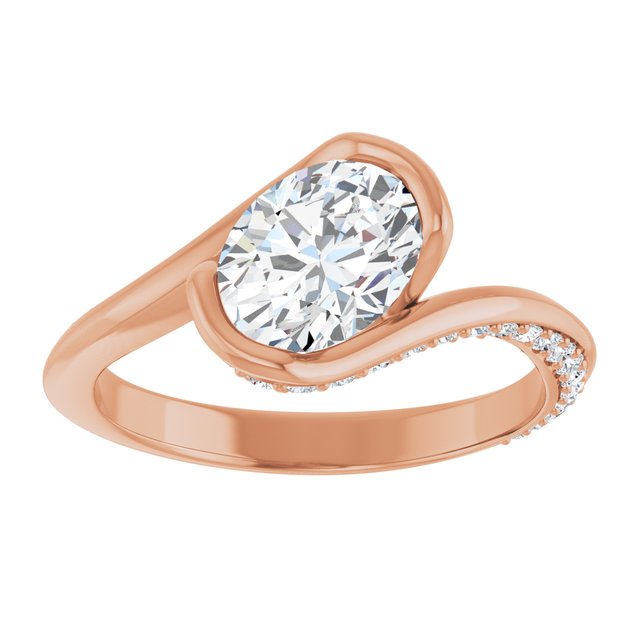 Oval Half Bezel Engagement Ring Mounting
