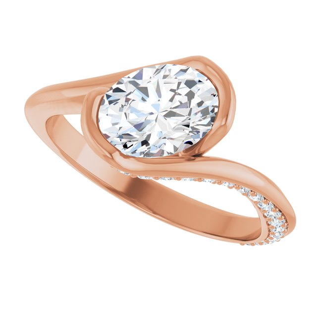 Oval Half Bezel Engagement Ring Mounting