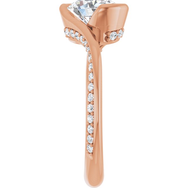 Oval Half Bezel Engagement Ring Mounting