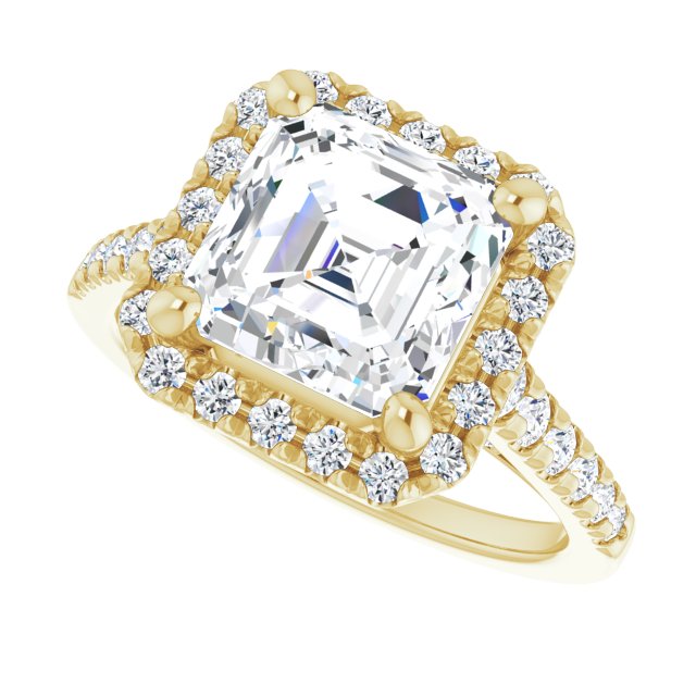 Asscher French-Set Engagement Ring Mounting