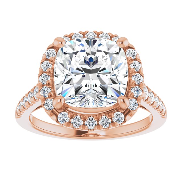 Cushion French-Set Engagement Ring Mounting