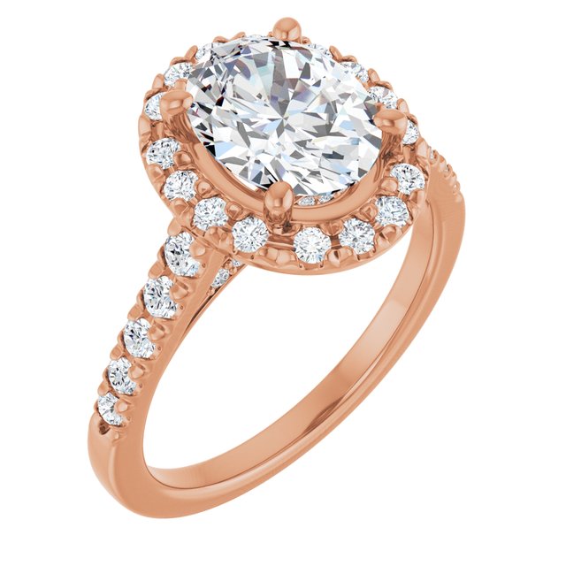 Oval French-Set Engagement Ring Mounting