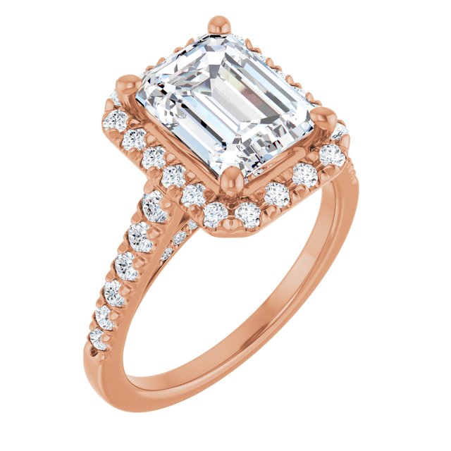 Emerald French-Set Engagement Ring Mounting