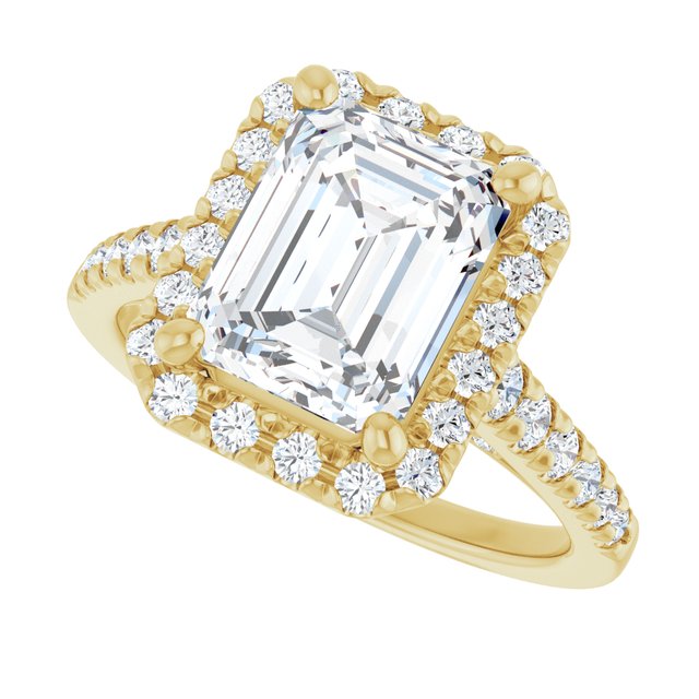 Emerald French-Set Engagement Ring Mounting
