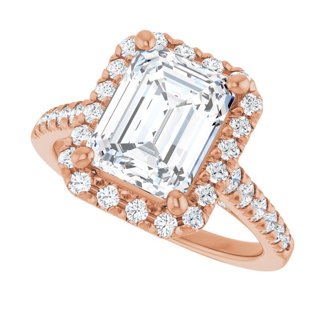 Emerald French-Set Engagement Ring Mounting
