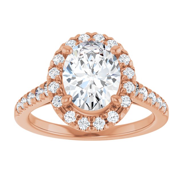 Oval French-Set Engagement Ring Mounting