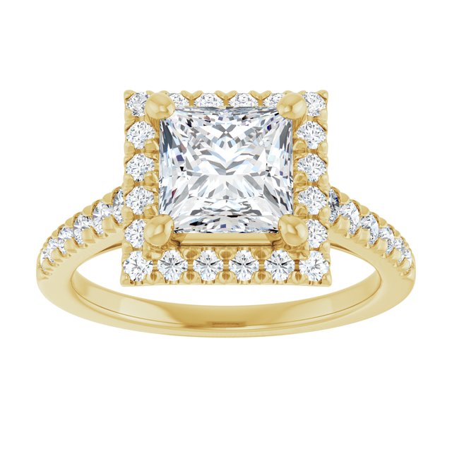 Square French-Set Engagement Ring Mounting