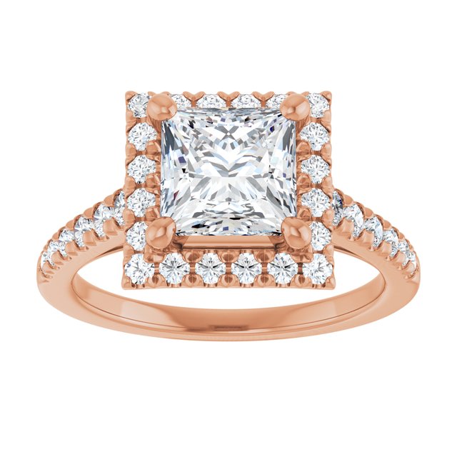 Square French-Set Engagement Ring Mounting