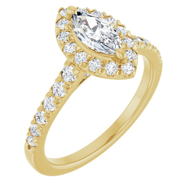 Marquise French-Set Engagement Ring Mounting