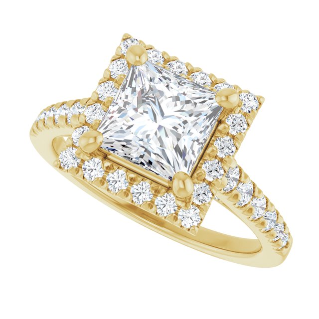 Square French-Set Engagement Ring Mounting
