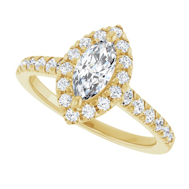 Marquise French-Set Engagement Ring Mounting