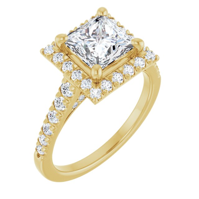 Square French-Set Engagement Ring Mounting