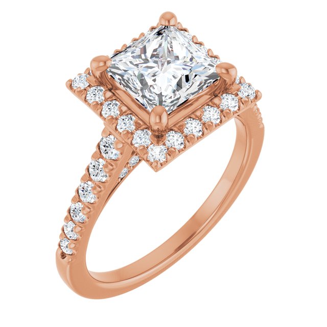 Square French-Set Engagement Ring Mounting