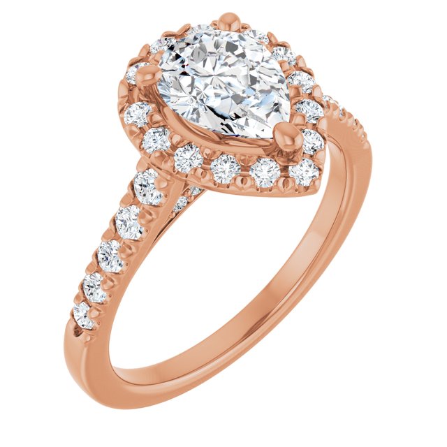 Pear French-Set Engagement Ring Mounting