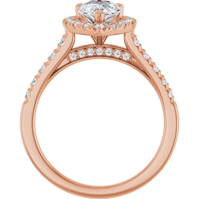 Pear French-Set Engagement Ring Mounting