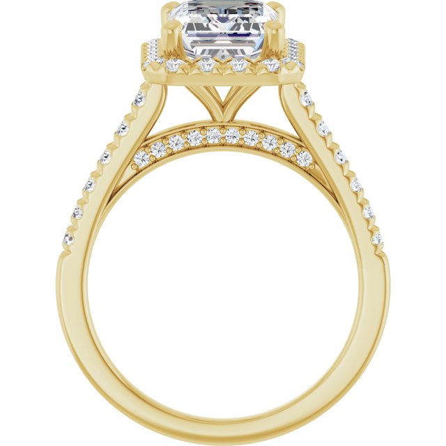Emerald French-Set Engagement Ring Mounting