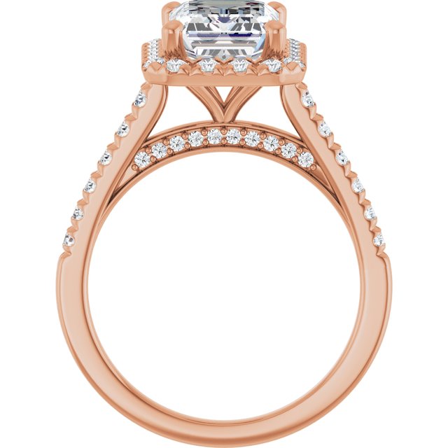 Emerald French-Set Engagement Ring Mounting
