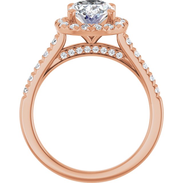 Oval French-Set Engagement Ring Mounting