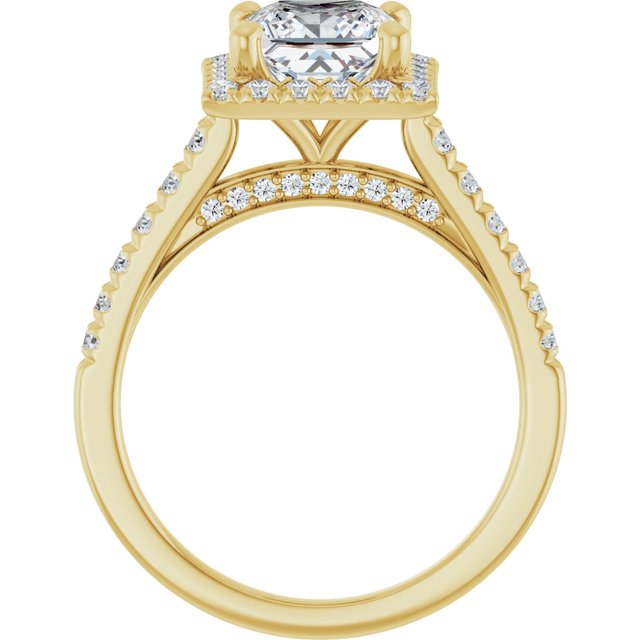 Square French-Set Engagement Ring Mounting