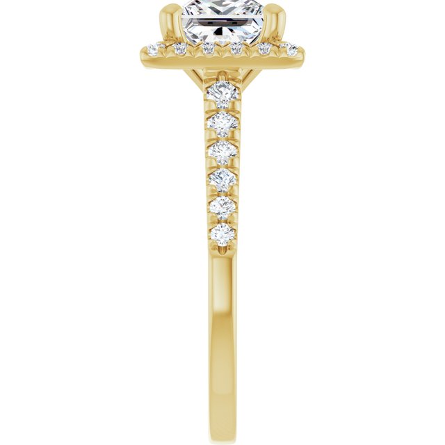 Square French-Set Engagement Ring Mounting
