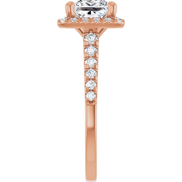 Square French-Set Engagement Ring Mounting