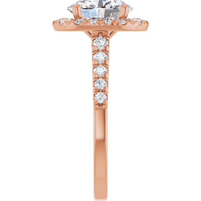 Oval French-Set Engagement Ring Mounting