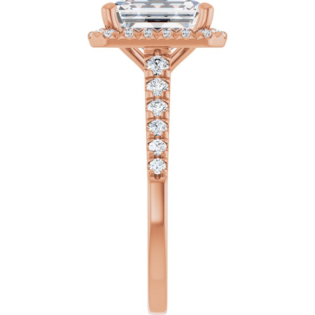 Emerald French-Set Engagement Ring Mounting