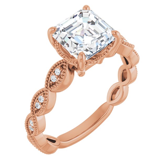 Asscher Engagement Ring Mounting