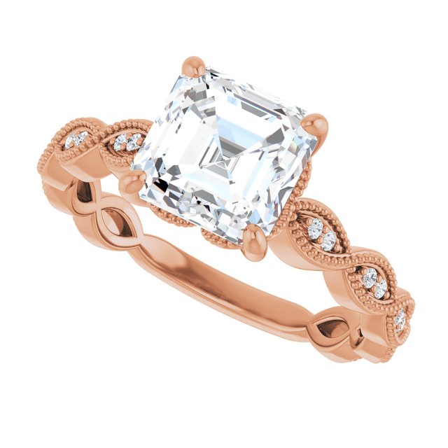 Asscher Engagement Ring Mounting