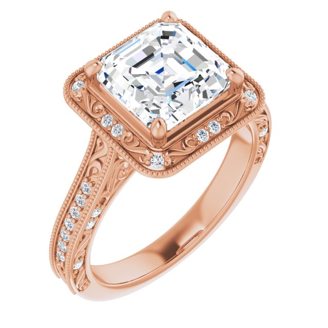Asscher Engagement Ring Mounting