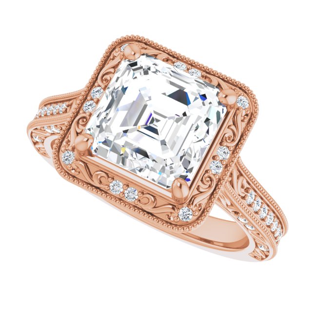 Asscher Engagement Ring Mounting