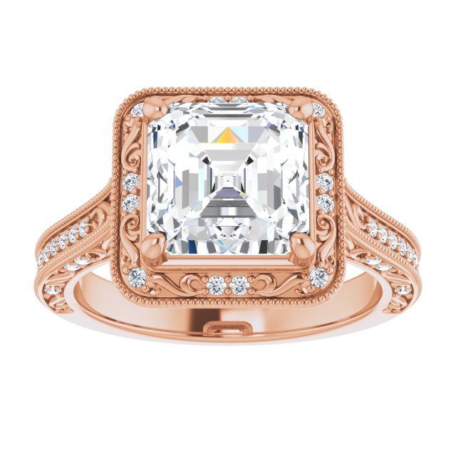 Asscher Engagement Ring Mounting