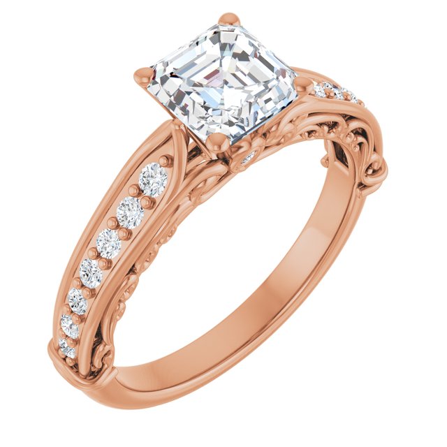 Asscher Engagement Ring Mounting