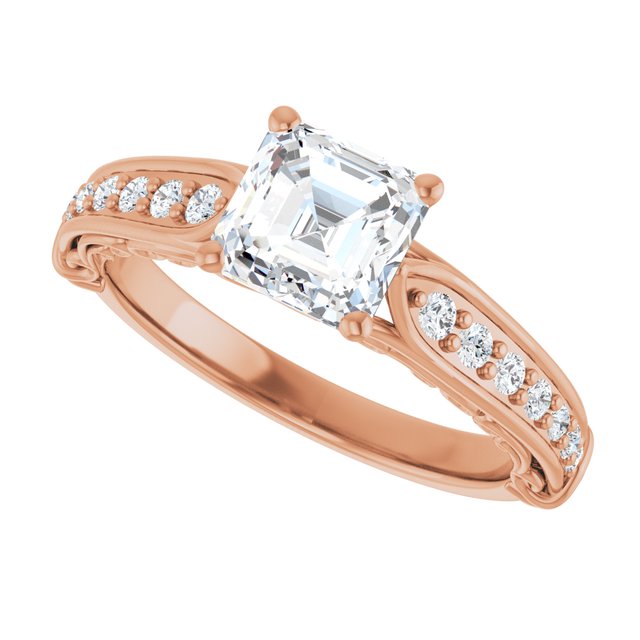 Asscher Engagement Ring Mounting