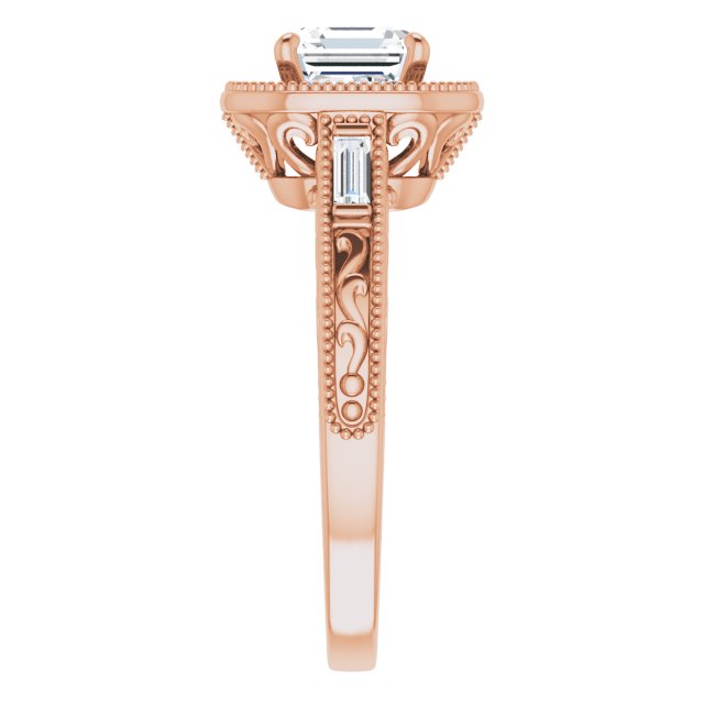 Asscher Engagement Ring Mounting
