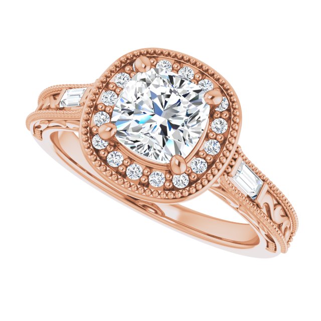 Cushion Engagement Ring Mounting