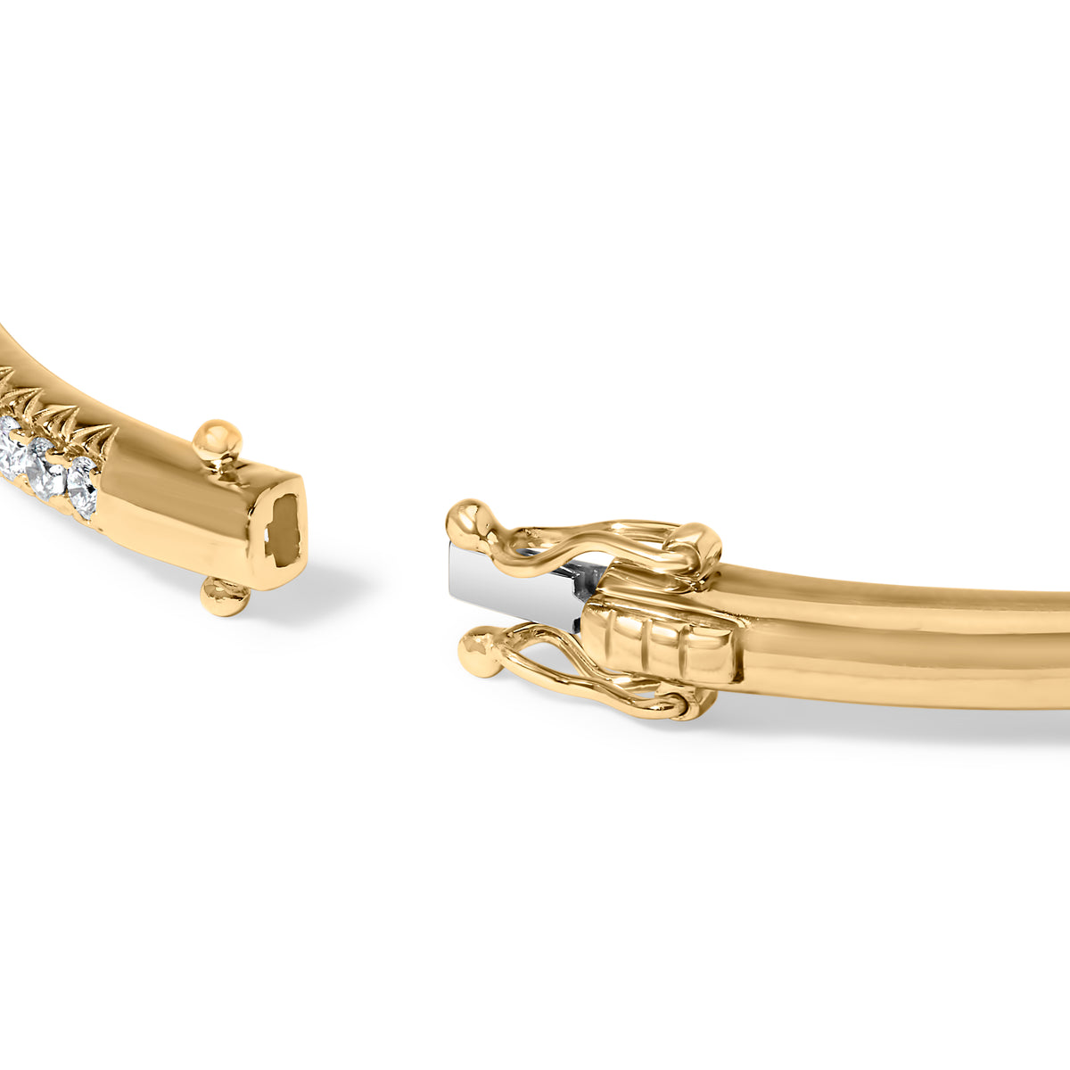 14K Yellow Gold 1.00 Cttw Half Eternity Diamond Bangle Bracelet (G-H Color, SI2-I1 Clarity)